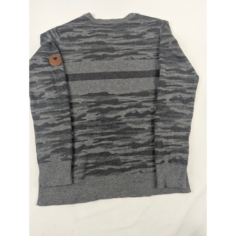 Obermeyer Mens Grey Camo Merino Wool Blend Crewneck Sweater Size M - Picture 6 of 14
